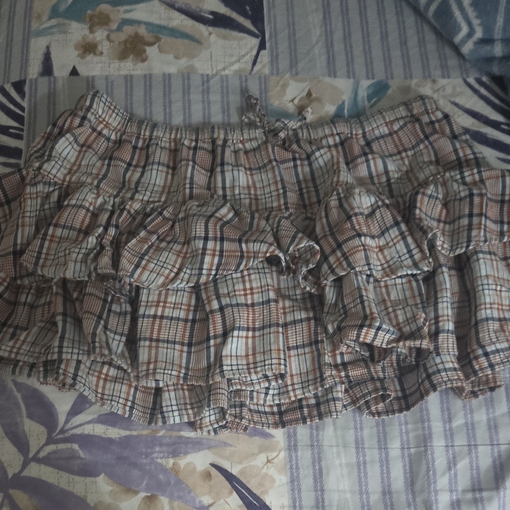 H&M Plaid Ruffle Skirt
